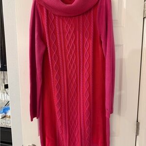 Tommy Hilfiger Vibrant Red and Pink Cowl Neck Sweater